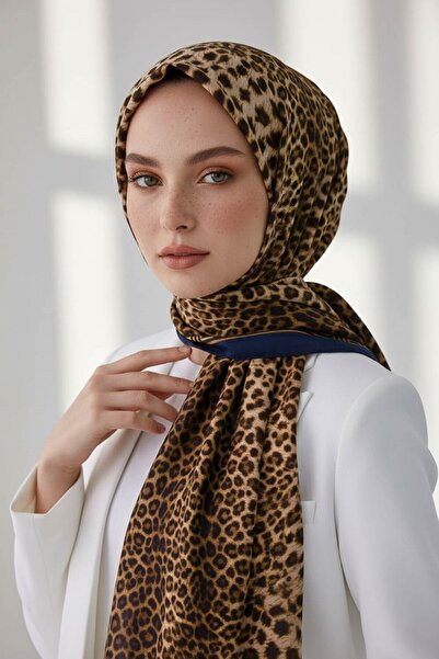 Vissona KREP BAROK BARDÜRLÜ LEOPAR DESENLİ HARDAL - LACİVERT RENKLİ 75X195 KI...