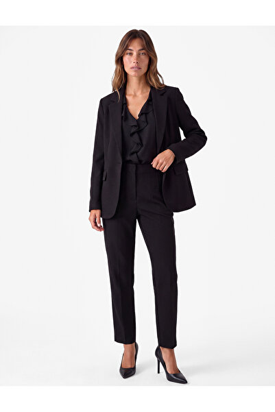 Koton Pocket Detailed High Waist Short Straight Leg Cigarette Pants