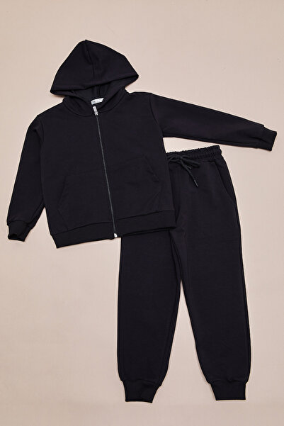 Fulla Moda Σετ παιδική φόρμα Unisex με κουκούλα και φερμουάρ
