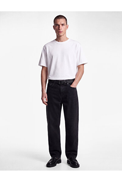 Koton Tricou de bază pentru bărbați, cu mânecă scurtă, cu decolteu, slim fit