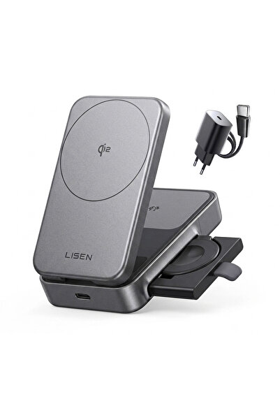 LISEN Statie de Incarcare Wireless LISEN, USB, 15W, Incarcare Rapida, Model Y...