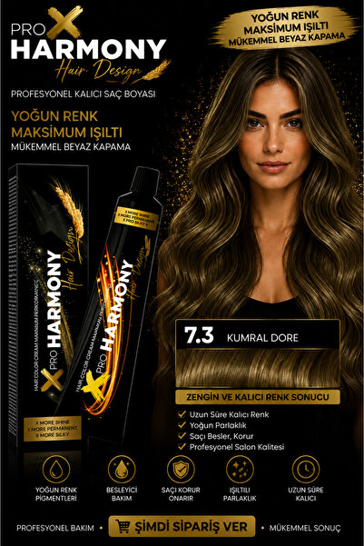 X Pro Harmony Tüp Boya 7.3 Blonde Gold Kumral Dore Saç Boyası 60 ml