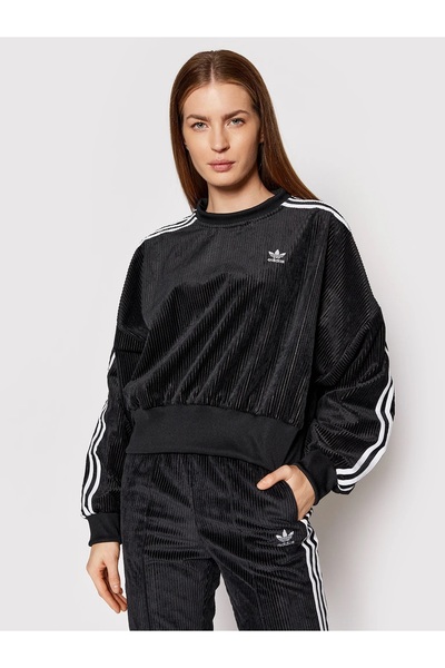 adidas Damska bluza welurowa ze sznurkiem H37848