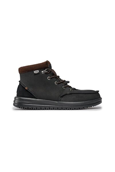 HEY DUDE Black Leather Bradley Boot Men's Shoes 35Hd40189