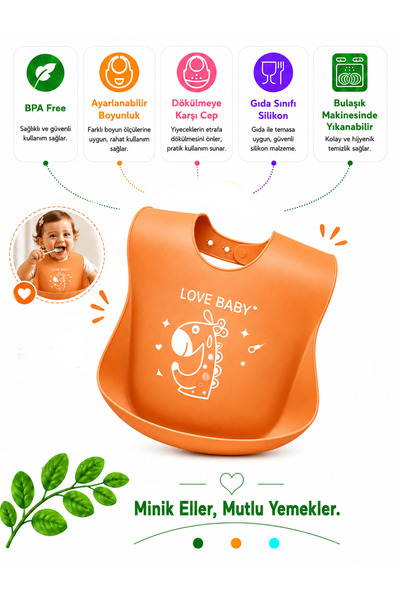 jojobebek Figured Premium, Durable Bpa-Free Adjustable Children's Silicone Bi...