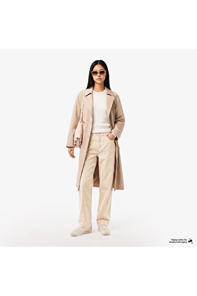 Lacoste Kadın Wide Leg Kadife Bej Pantolon