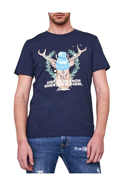 Jack & Jones JACK JONES ERKEK T-SHIRT 12198774-NAVY