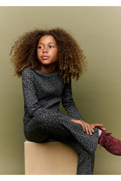 MANGO Kids Animal-print flared leggings