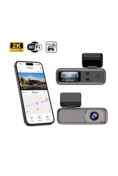 ProDrivers Cameră de bord DriveVision SoloGuard 2K, Quad HD, Wi-Fi, aplicație mobilă, 12V