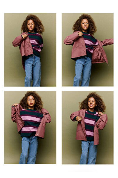 MANGO Kids Kapüşonlu kaplamalı ceket