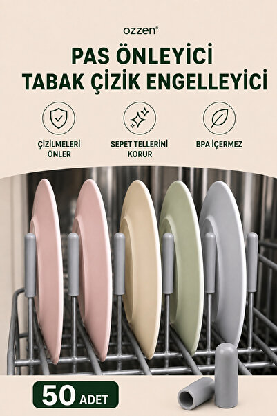 ozzen Bulaşıklık Sepet Teli Koruyucu Kapak – Pas ve Çizik Önleyici (50 Adet)