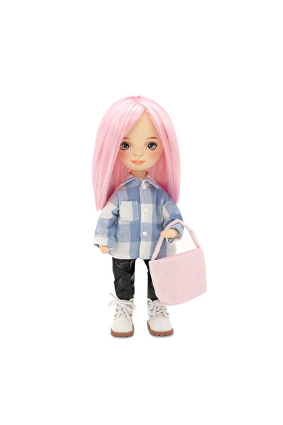 Orange Toys Billie in camasa in carouri - Papusa de plus premium, handmade, c...
