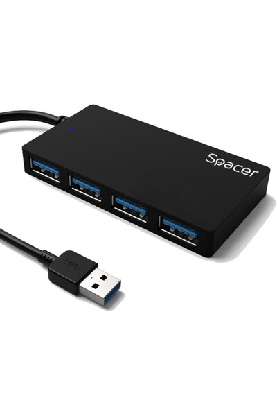 Spacer SPACER external HUB, USB ports: USB 3.0 x 4, connection via USB 3.0, c...