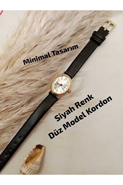 Ricardo Modern Tasarım Vintage Gold Renk Yuvarlak Kasa , BEYAZ Renk Kadran Ka...