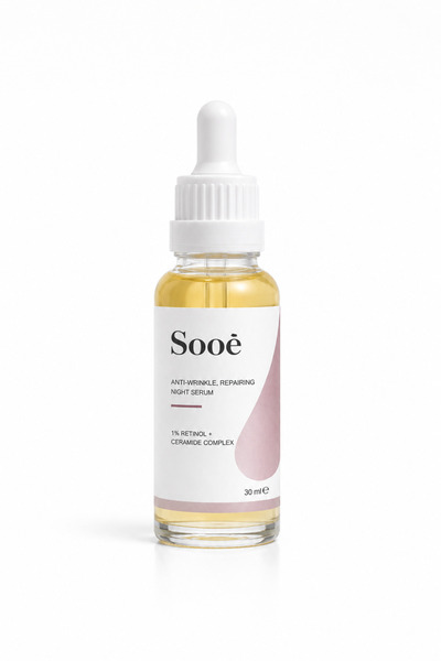 Sooê Retinol Serum %1 Retinol + Ceramide Complex 30 ml | Kırışıklık Karşıtı Gece Serumu | Onarıcı ve Yenileyici Cilt Bakımı