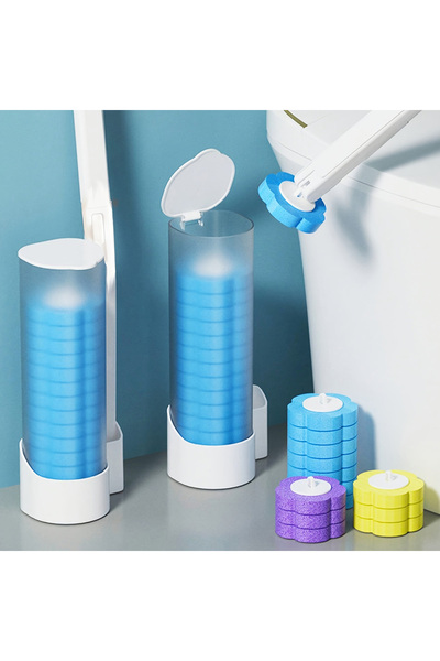 Choice Base 18 Brush Heads Disposable Toilet Brush Set, No-Clean Required, Co...