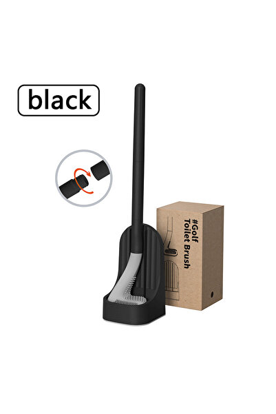 Choice Black Toilet Brush with Base, Wall-Mounted Quick-Drain Cleaning Tool f...