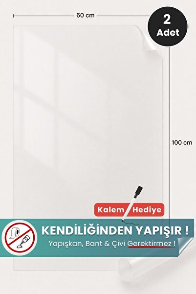 Pi Papers Akıllı Kağıt - 60x100 Cm Şeffaf, 2 Adet Pratik, Yapışkansız Statik ...