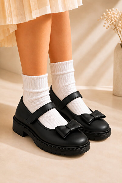 moon glow Girl's Ballerina Shoes Black Skin Matte Color Girl's Ballerina Shoe...