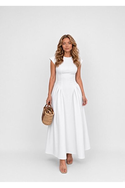 Raunk Vintage Elegance Belden Oturtmalı Maxi Elbise