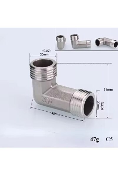 Choice5 1/2" Double Male Elbow 201/304 Stainless Steel 1/2", 3/4" BSP Threade...