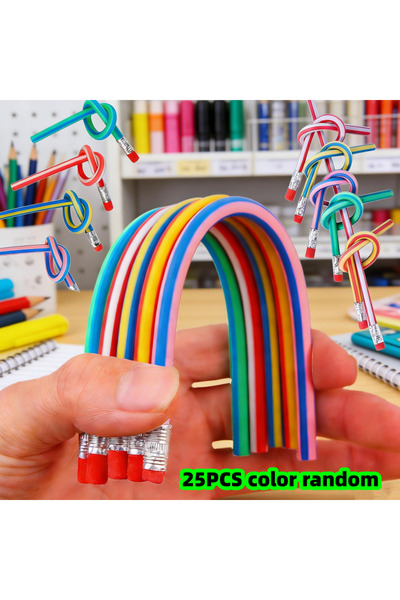 Choice 25PCS random color 25-Piece Set of Randomly Colored Bendable Pencils, ...