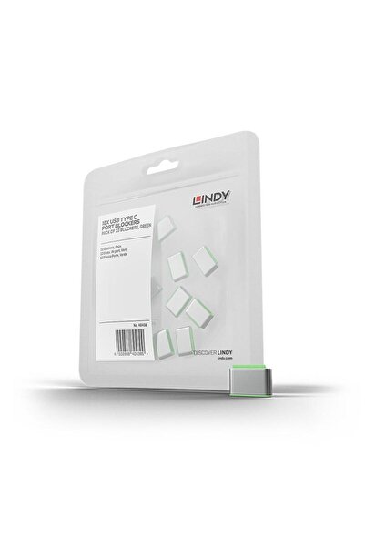 Bark and Lindy Blocaje port USB C Lindy, 10 bucăți, material ABS, Verde