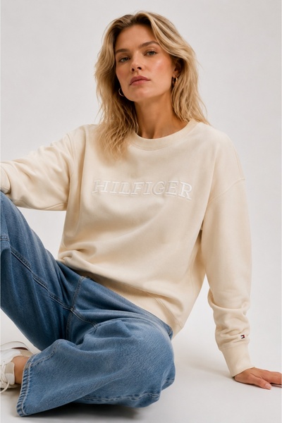 Tommy Hilfiger Hilfiger Monotip Embroidered Relaxed Fit Sweatshirt