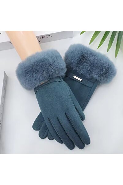 Choice One Size Blue German Velvet Mouth Women's Gloves Are Warm, Windproof, ...