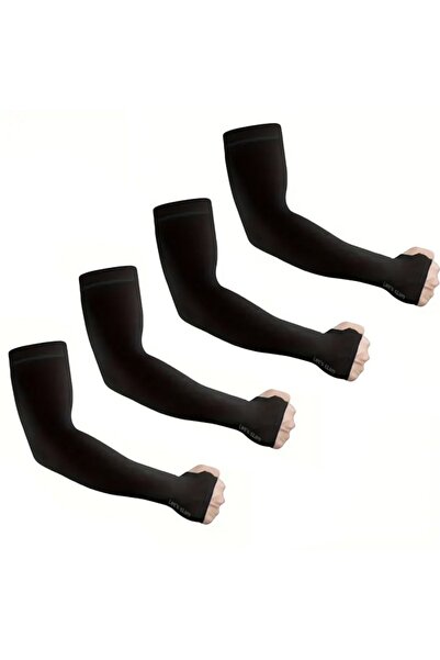 Choice1 4 Pairs Black 4 Pairs Summer Ice Silk Sun Protection Ice Sleeve Unise...
