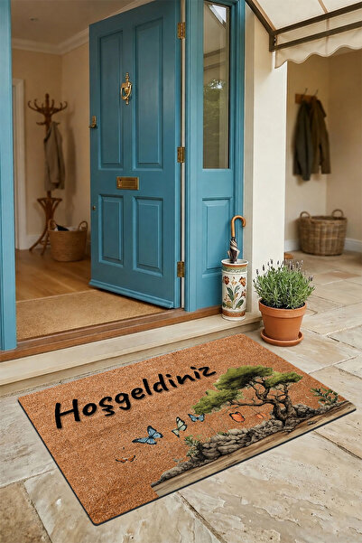 Valerine Life Ματ χαλάκι πόρτας καλωσορίσματος Olive Tree and Butterflies 45x...