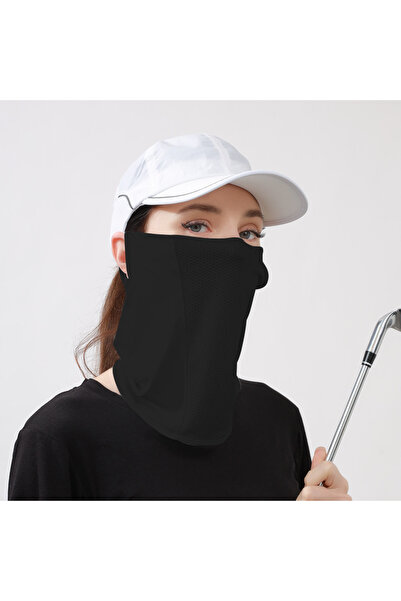 choice2 black Summer UV Protection Ice Silk Mask Sun Proof Bib Solid Color Su...
