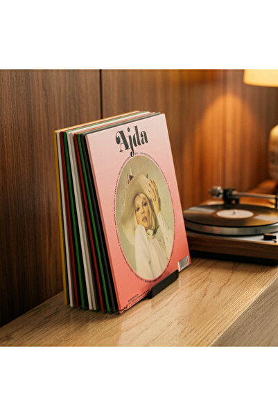 KİOfisi Plak Standı Plaklık LP Plak Tutucu Plak Rafı Metal Modern Dekoratif P...