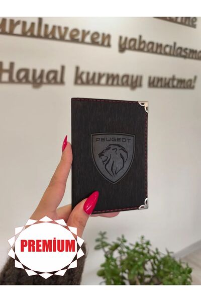 EFE DERİ Peugeot Premium Leather Stitched Car License Cover Case Auto License...