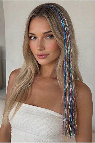MutluBiDünya 1 Adet Çıt Çıtlı Hair Tinsel Gelin Teli Saç Simi Aksesuarı