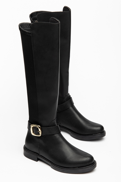 Bilalim Shoes Cizme din material textil cu detaliu cu cataramă D111