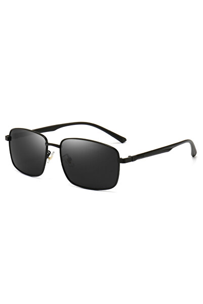 Choice1 Black Business Metal Square Frame Polarized Sunglasses Luxury Oversiz...
