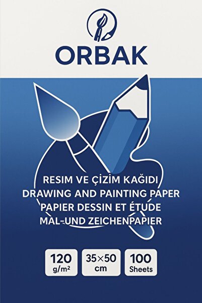 Orbak Kağıt Resim Kağıdı 35 X 50 120 gr 100 Lü Paket (2,1 KG)