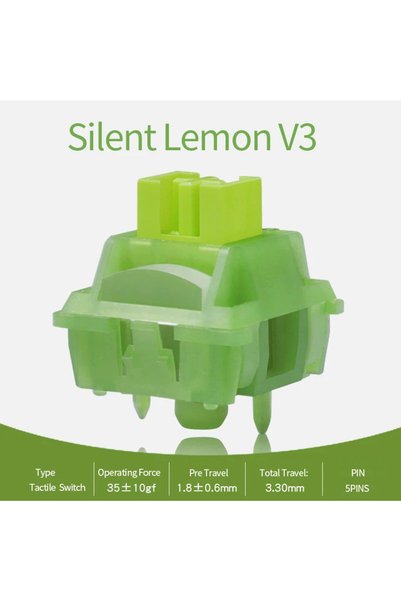GGBEE 110 قطعة من مفاتيح Silent Lemon V3 من Outemu Silent Peach/Lemon V3، مفا...