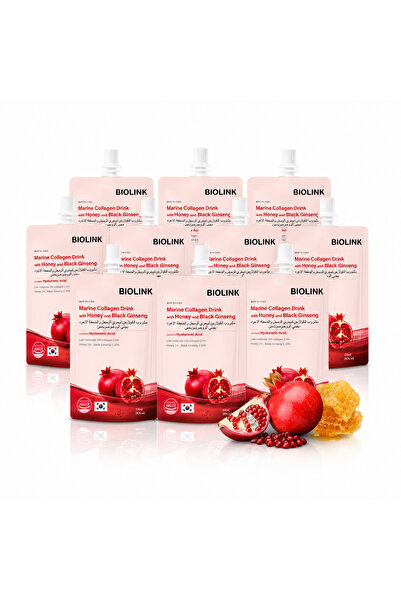 Biolink Marine Collagen Drink 10x100ml – Hyaluronic Acid, Collagen, Black Gin...