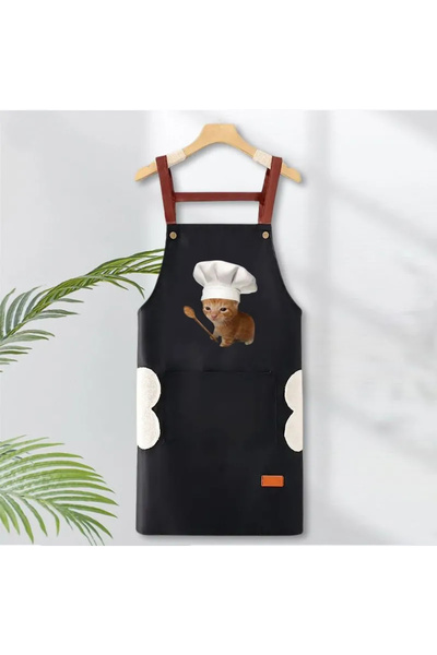 Choice1 OneSize Cooking Little Mi Viral Meme Chef Cat & Dog Apron Waterproof ...