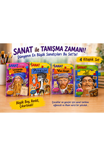 Çiçek Yayıncılık Sanat Seti 4 Kitap - Dali -Van Gogh -Picasso -Leonardo da Vi...