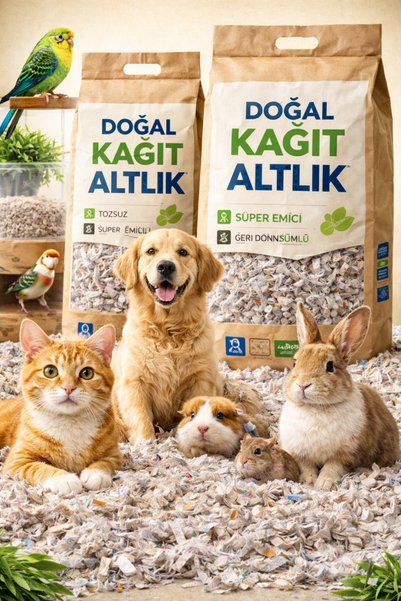 Orbak Kağıt Doğal Kedi & Hamster Tavşan Kemirgen Kafes Altlığı Süper Emici Ge...