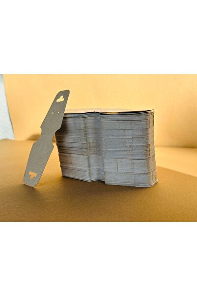 Orbak Kağıt 100 Pieces White / Gray Jewelry Cards 12.2×5X3 cm – Earring Neckl...