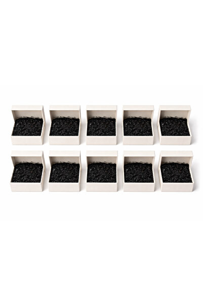 Orbak Kağıtçılık Beyaz Karton Takı Kutusu 9,5x9,5x2 cm – Kapaklı Model | 10 A...