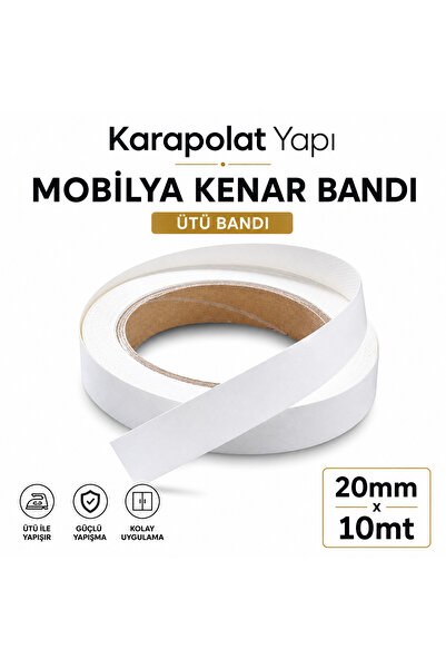 ÇELİKEL Mobilya Kenar Bandı Beyaz 20mmx10mt Beyaz Ütü Bantı