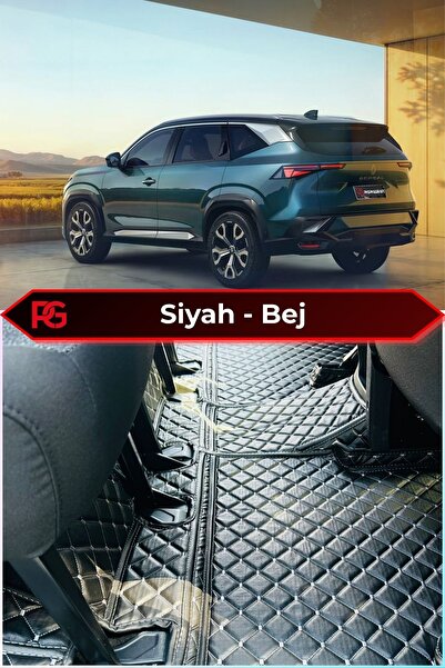 PASPASGRAFT Renault BOREAL Siyah Üzeri Bej Dikiş 8D Diamond Premium Kaymaz De...