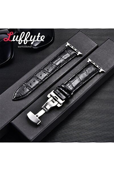 choice2 42mm 44mm 45mm 49mm black-S Bamboo Patterned Genuine Leather Strap fo...