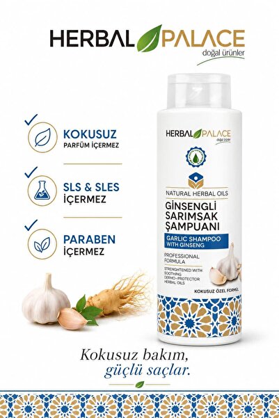 Herbal Palace Ginsengli Sarımsak Şampuanı & Tüm Saç Tipleri & 400 ml