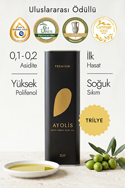 Ayolis Premium Gurme Trilye 2 Lt Yüksek Polifenollü Erken Hasat Soğuk Sıkım N...